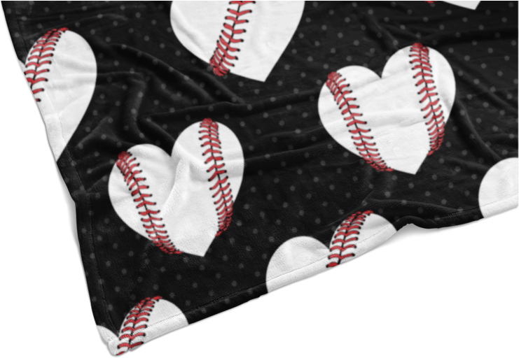 Baseball Lovers Heart Stitches Fleece Blanket - Baseball (740x740), Png Download