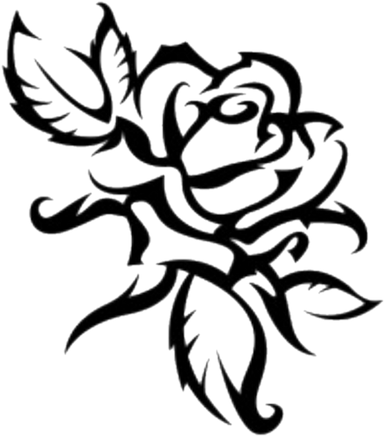 Rose Sticker - Drawing Outline Rose Flower (1024x1024), Png Download