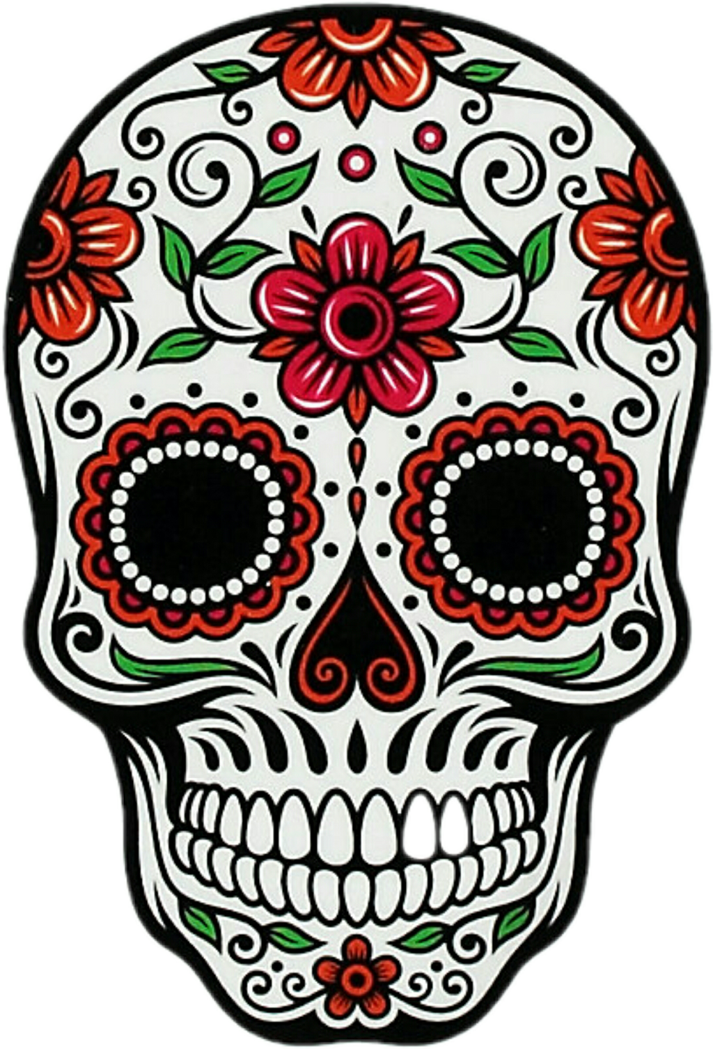 #skull #henna #emoji #collage #colors - Day Of The Dead Rose Sticker (1024x1506), Png Download