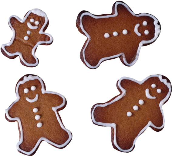 Gingerbread Man Cookies - Пряничный Человечек Png (570x570), Png Download