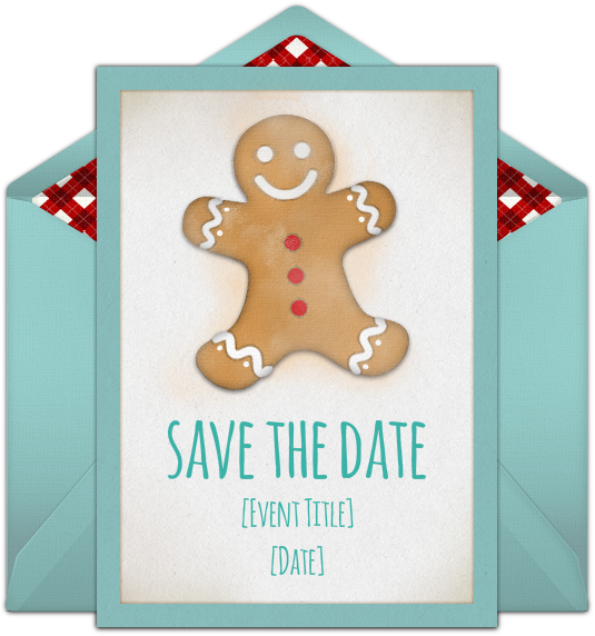 Gingerbread Man Online Invitation - Gingerbread (650x650), Png Download