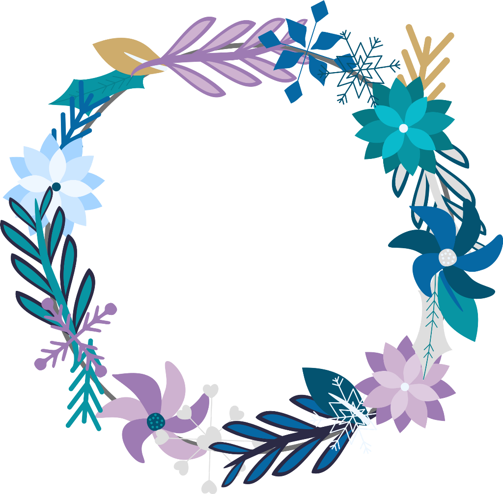 #winter #wreath #flowers #floral - Winter Wreath Transparent (1024x1007), Png Download