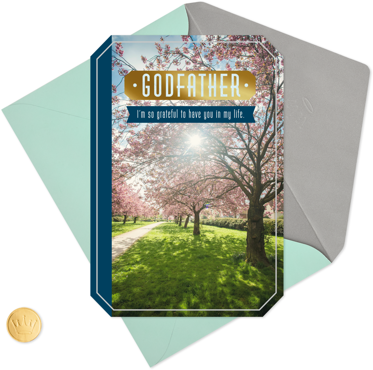 Cherry Blossom Trees Easter Card For Godfather - Christmas Card (1470x1470), Png Download