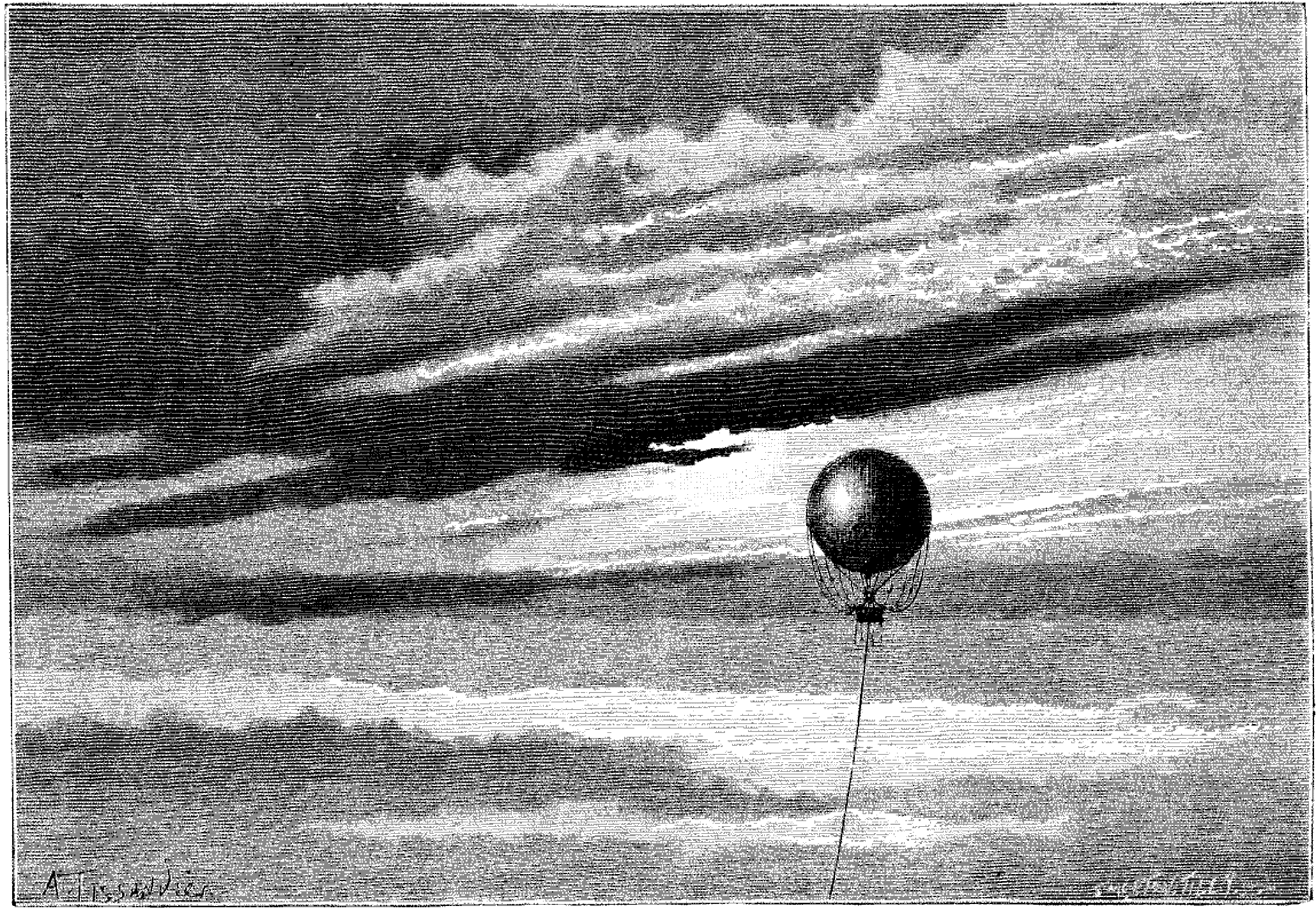 File - La Nature - 1878 - S2 - P317 Ballon Giffard - Monochrome (2060x1430), Png Download