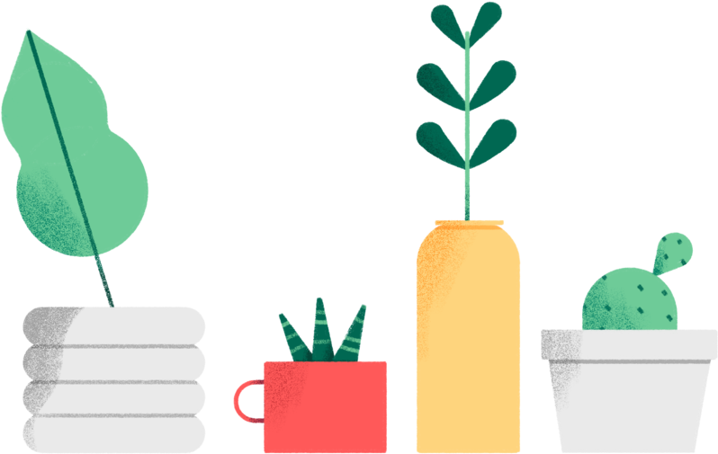 Megan Pelto Cozy Club Potted Plants 01 (1000x553), Png Download