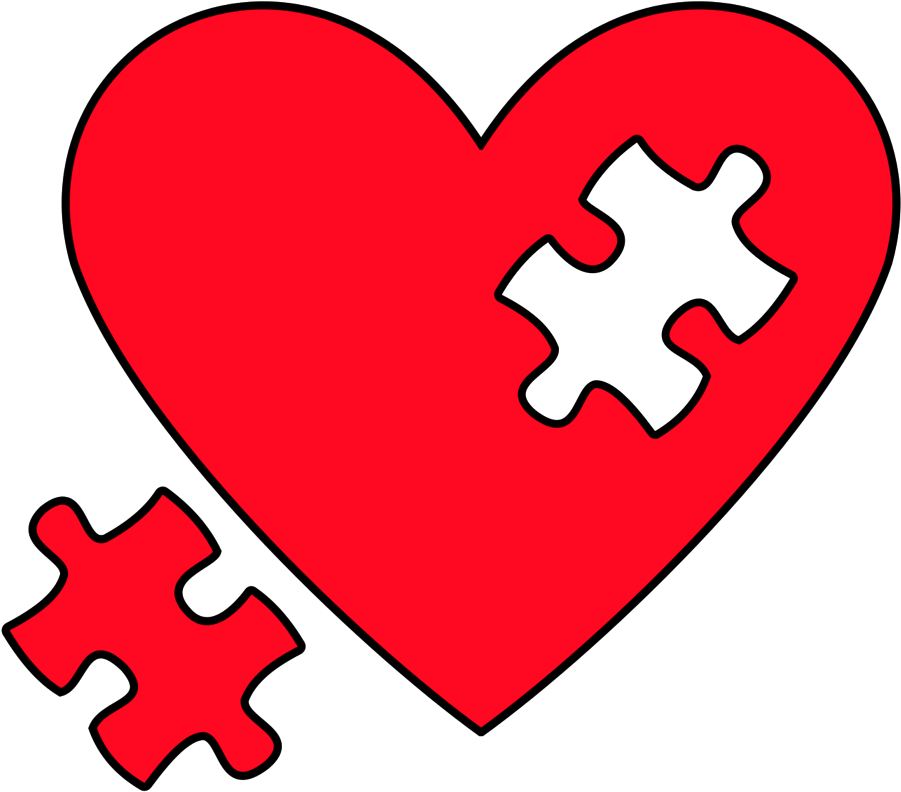 Heart Puzzle Clipart - Puzzle Piece Heart Clipart (914x805), Png Download