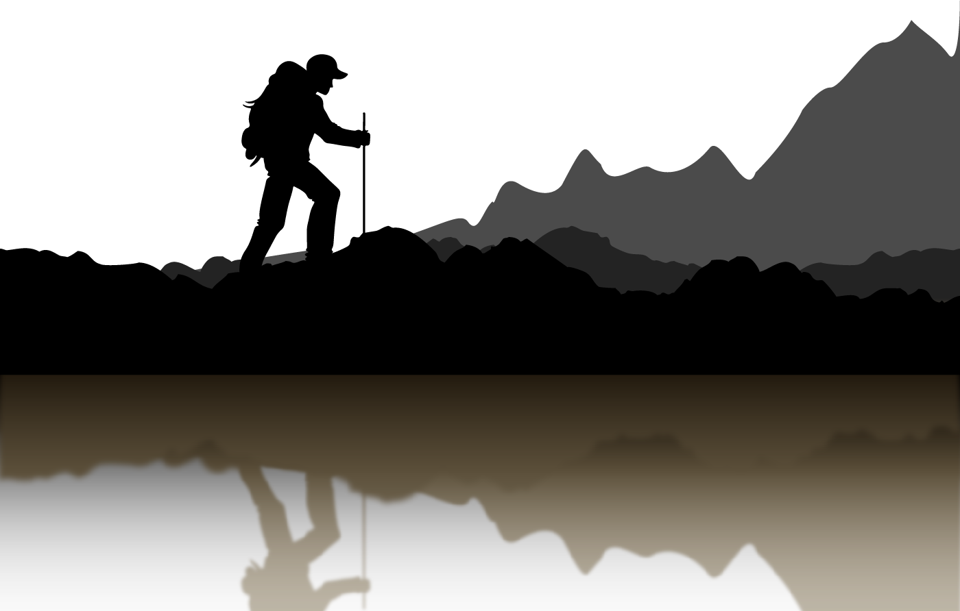 Banner Stock Hiker Transprent Png Free Download Computer - Silhouette Mountain Climber Clipart (1400x892), Png Download