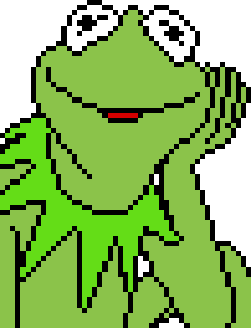 Kermit The Frog - Kermit Pixel Art (882x1152), Png Download