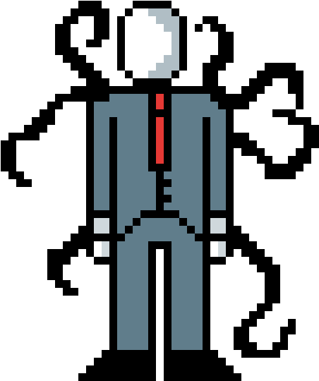 Slenderman - Minecraft Pixel Art Slender Man (1111x1111), Png Download
