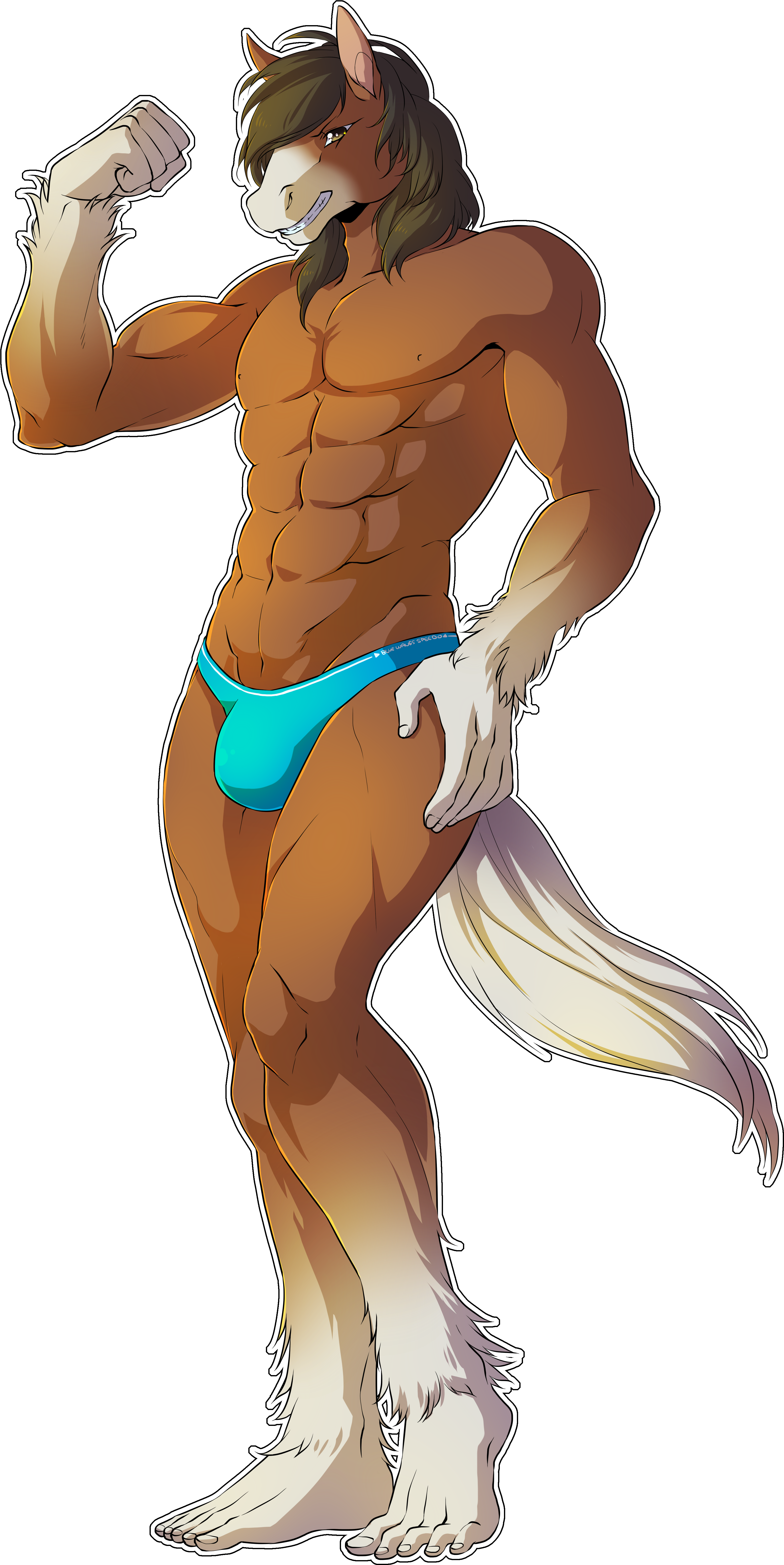Bitch I M - Horse With Abs (4800x6600), Png Download