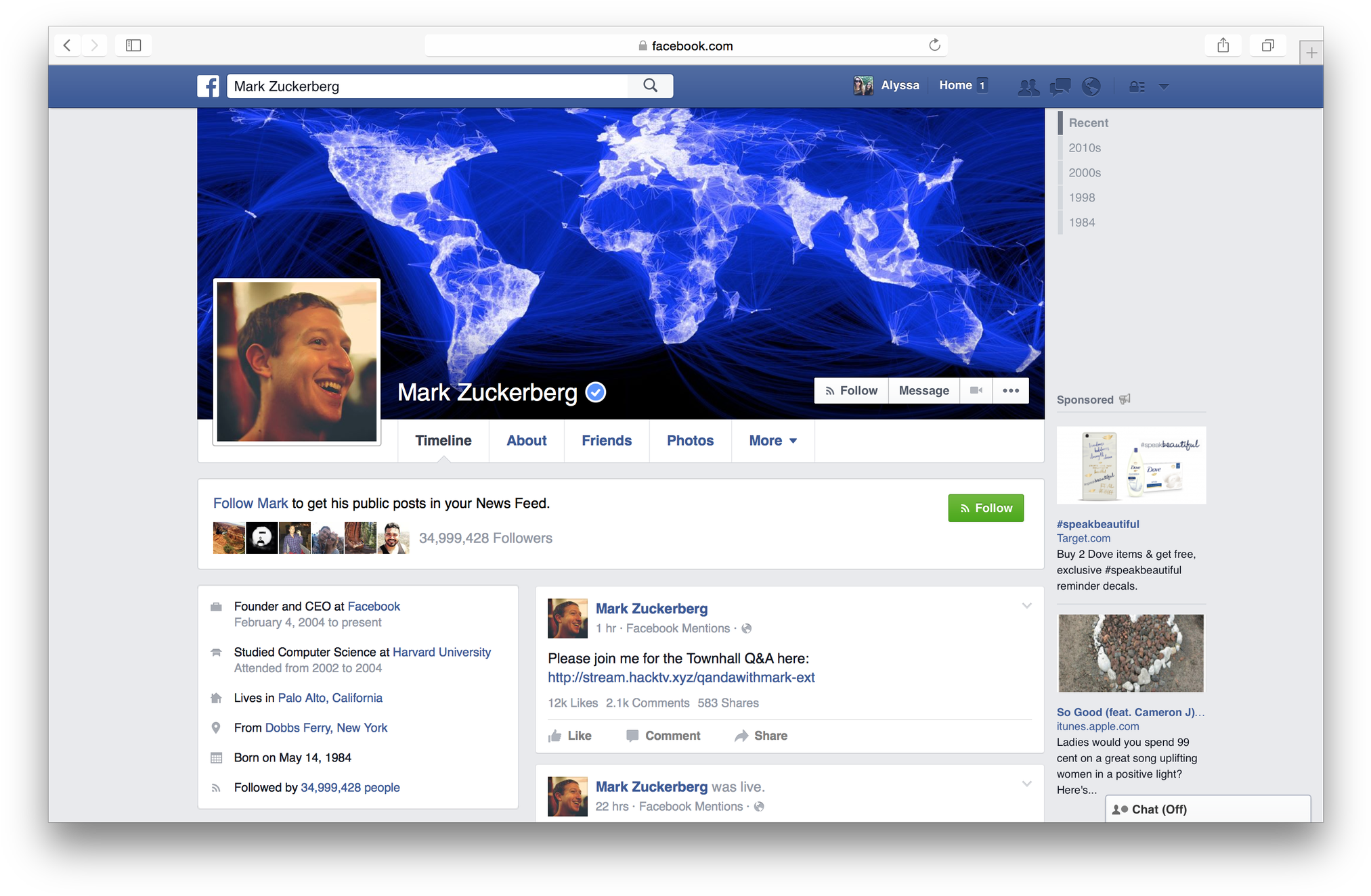 Xyz On Twitter - Fake Facebook Account Example (2048x1342), Png Download