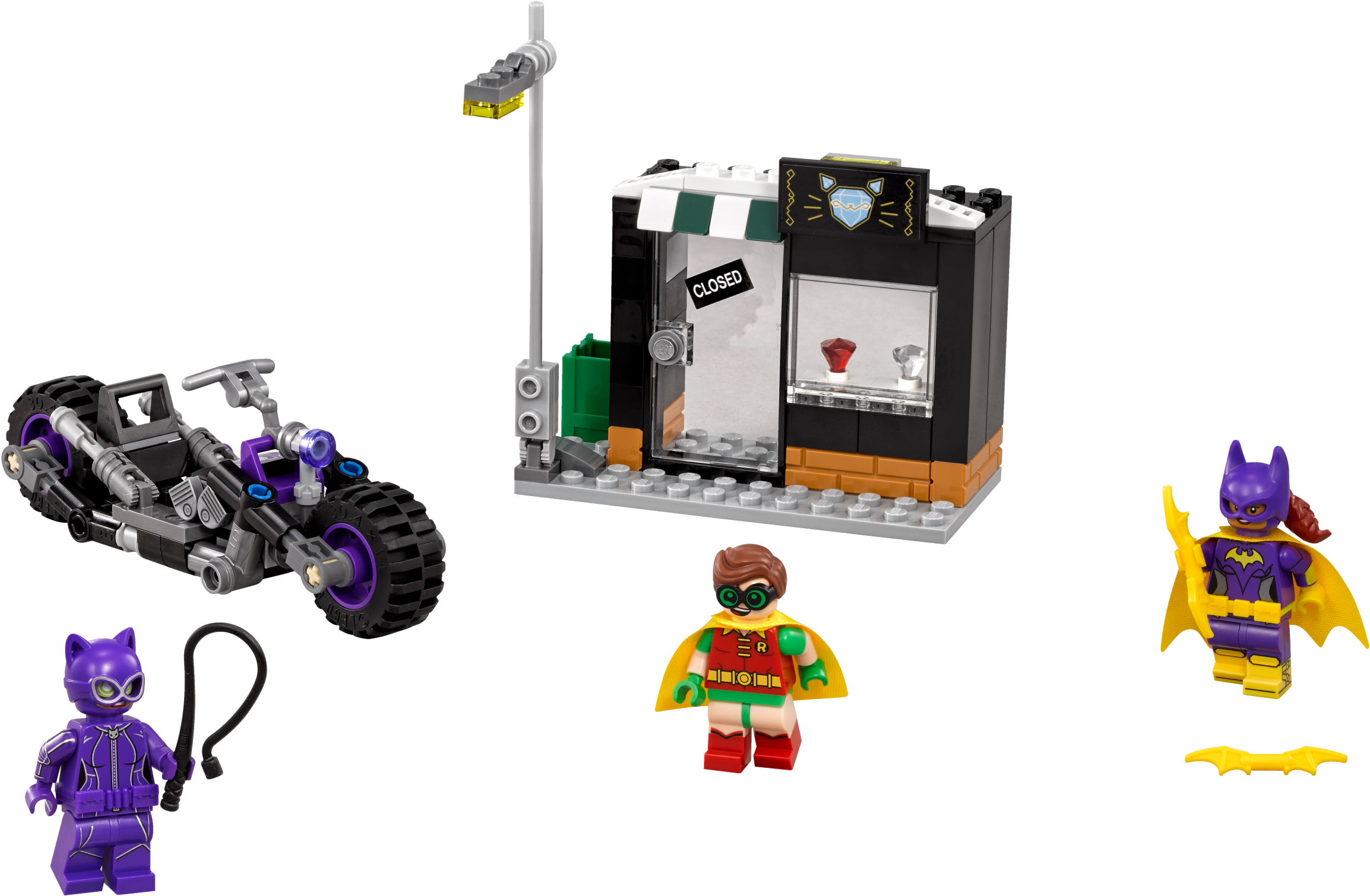 Catwoman Catcycle Chase - Lego Mr Freeze Ice Attack (2400x1799), Png Download