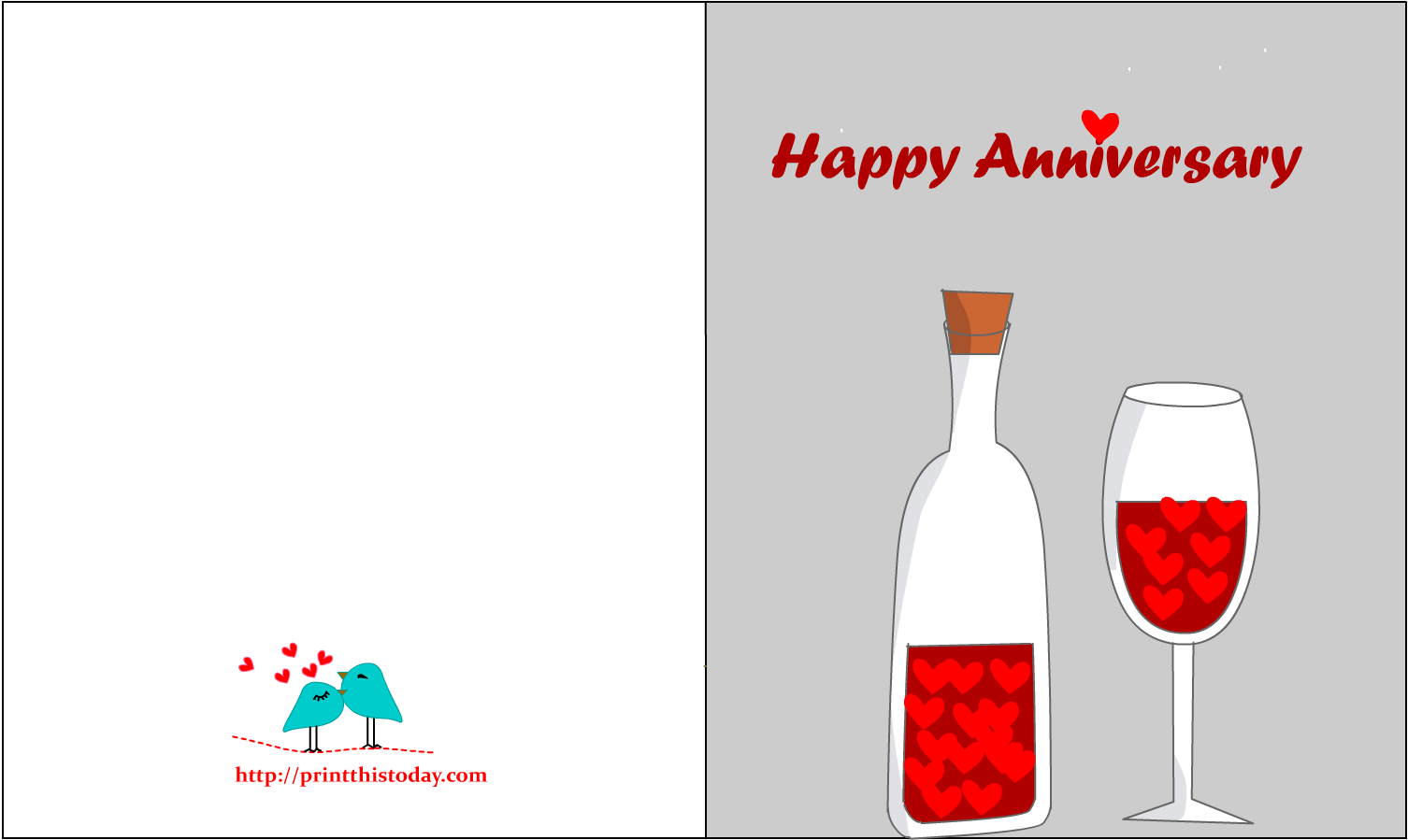 Wine Valentines Day Card (1650x1275), Png Download