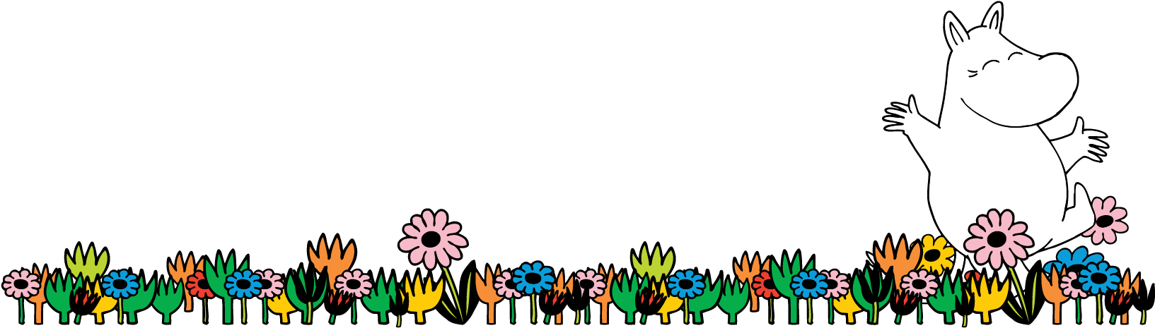Moomin Licensee Border - Cartoon (1641x501), Png Download