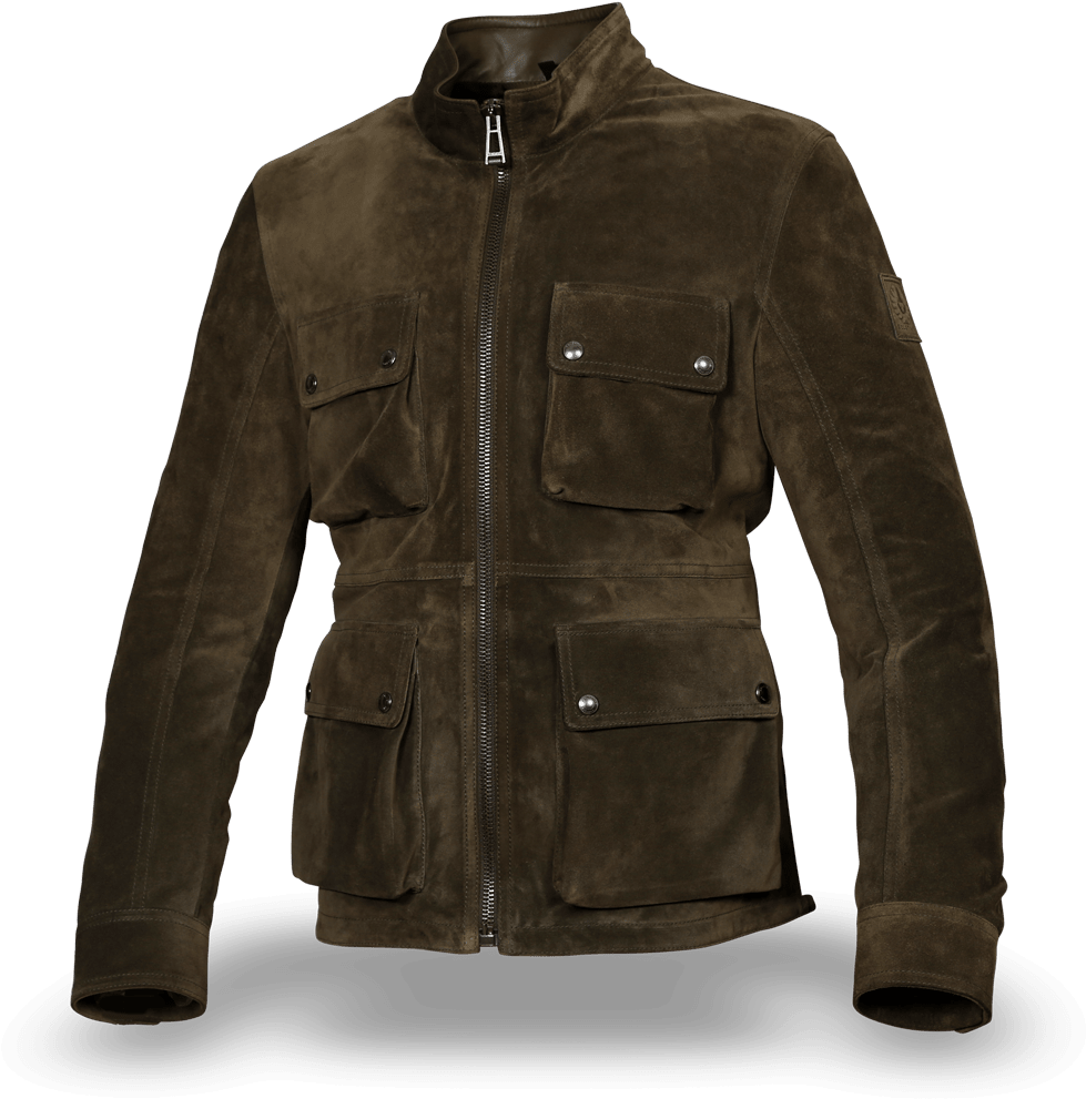 Belstaff New Brad Men's Leatherjacket, Green Smoke - Leather Jacket (1070x1360), Png Download