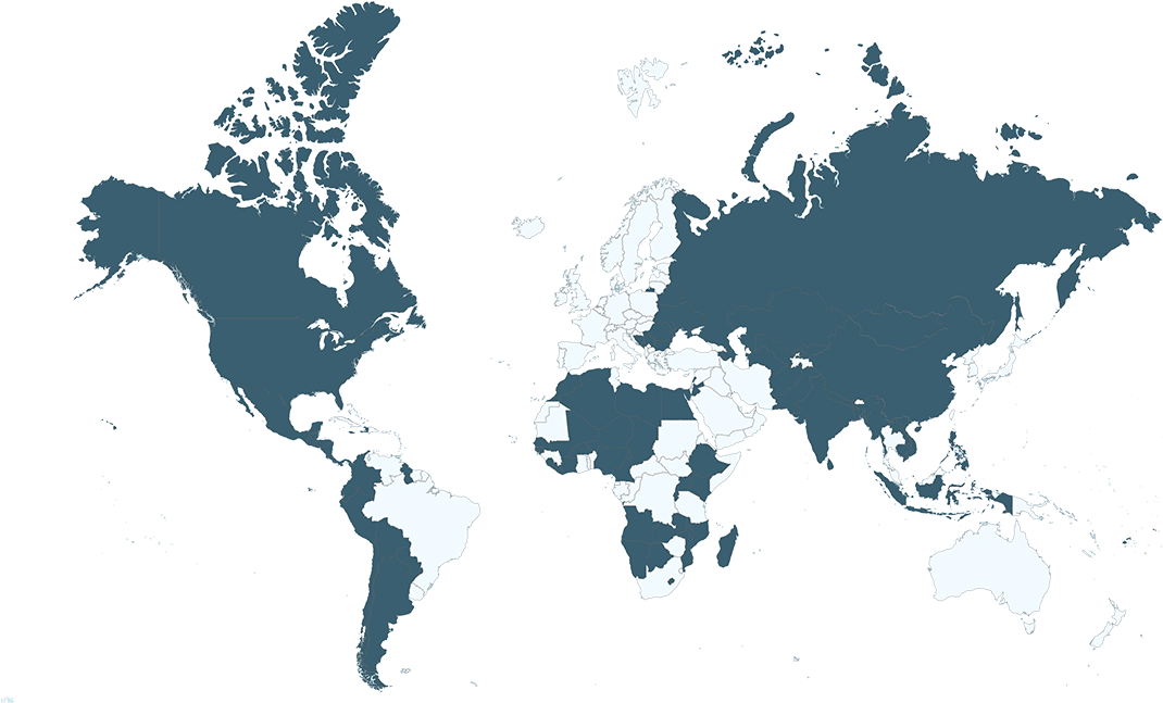Portfolio Outreach Of Luxflag Labelled Mivs - Png World Map Blue (1268x658), Png Download