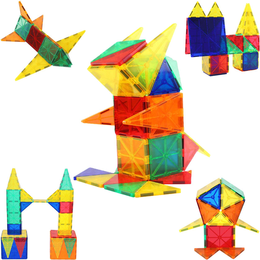 60-piece Magnetic Tile Set - Tile (864x864), Png Download