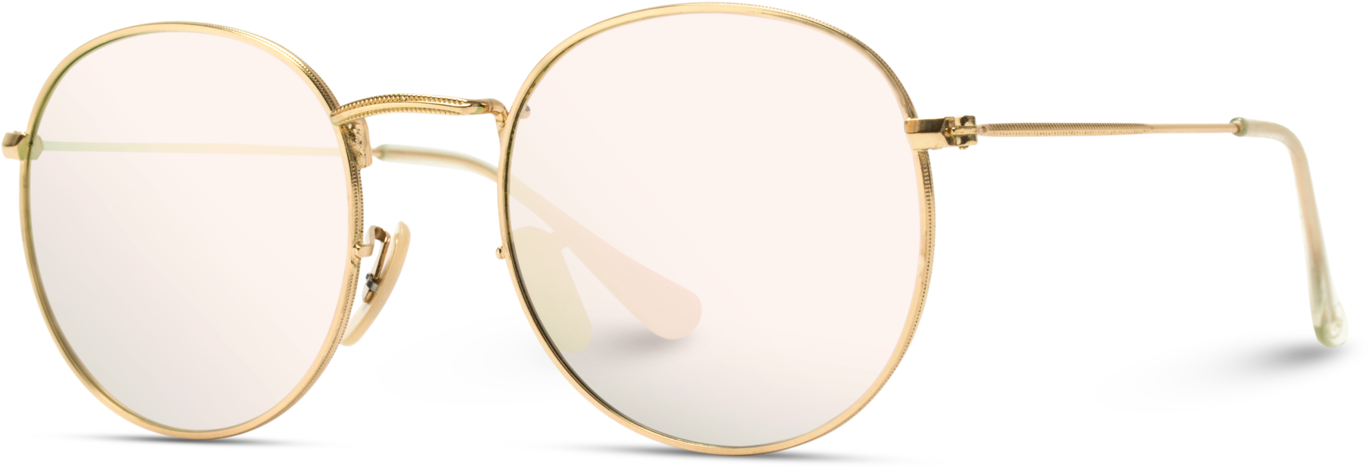 Retro Round Polarized Metal Frame Hipster Sunglasses - Reflection (2048x2047), Png Download