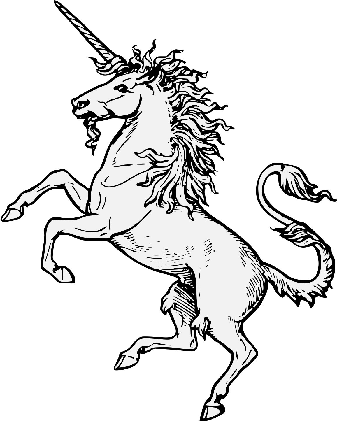 Details, Png - Old English Unicorn (1181x1471), Png Download
