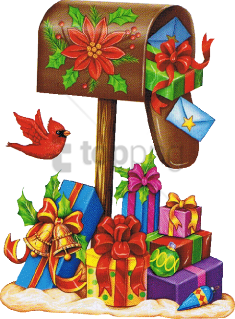 Free Png Christmas Mailbox Png Image With Transparent - Mailbox Christmas Art (480x651), Png Download