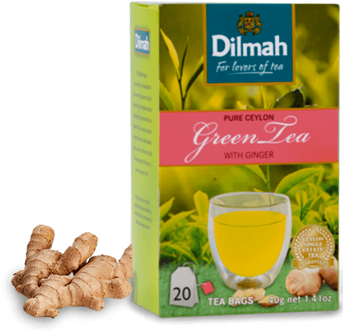 Pure Ceylon Green Tea With Ginger - Dilmah Green Tea Jasmine (811x524), Png Download