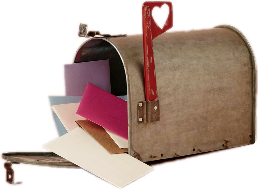 #love #letters #vintage #loveletters #mailbox #heart - Vintage Mail Box Transparent (1024x749), Png Download
