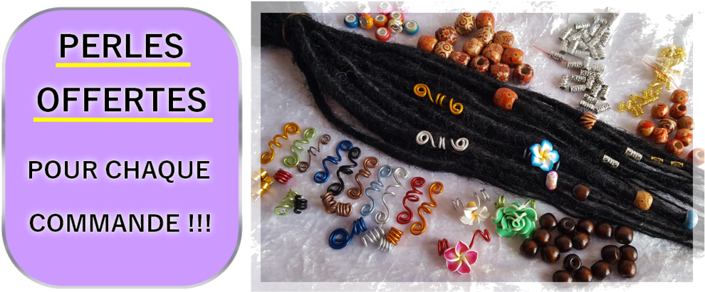 Pour Chaque Commande De Dreads Synthetiques = Des Perles - Bead (1000x412), Png Download