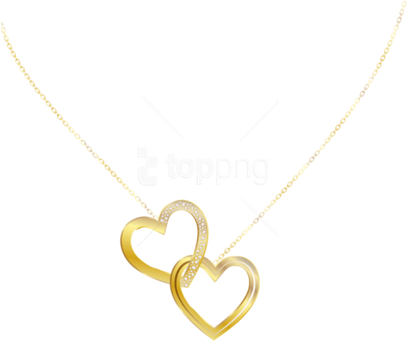Free Png Download Gold Heart Necklace Clipart Png Photo - Clip Art (850x706), Png Download