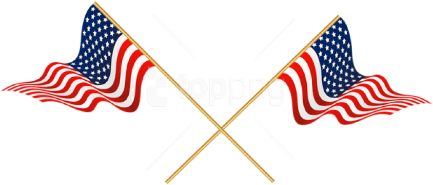 Free Png Download Usa Crossed Flags Png Images Background - American Flag Clipart Transparent (850x365), Png Download