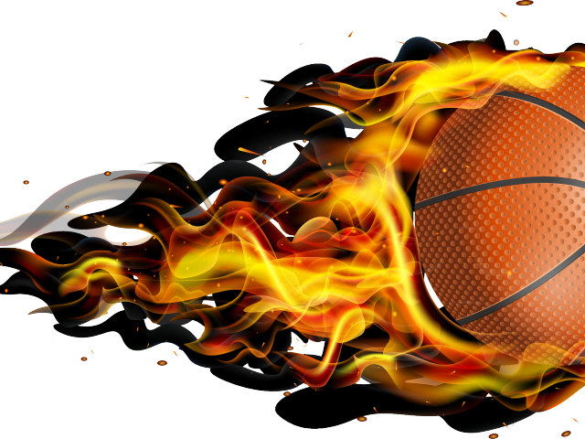 Fireball Clipart Basketball - Basketball Flying Png (640x480), Png Download