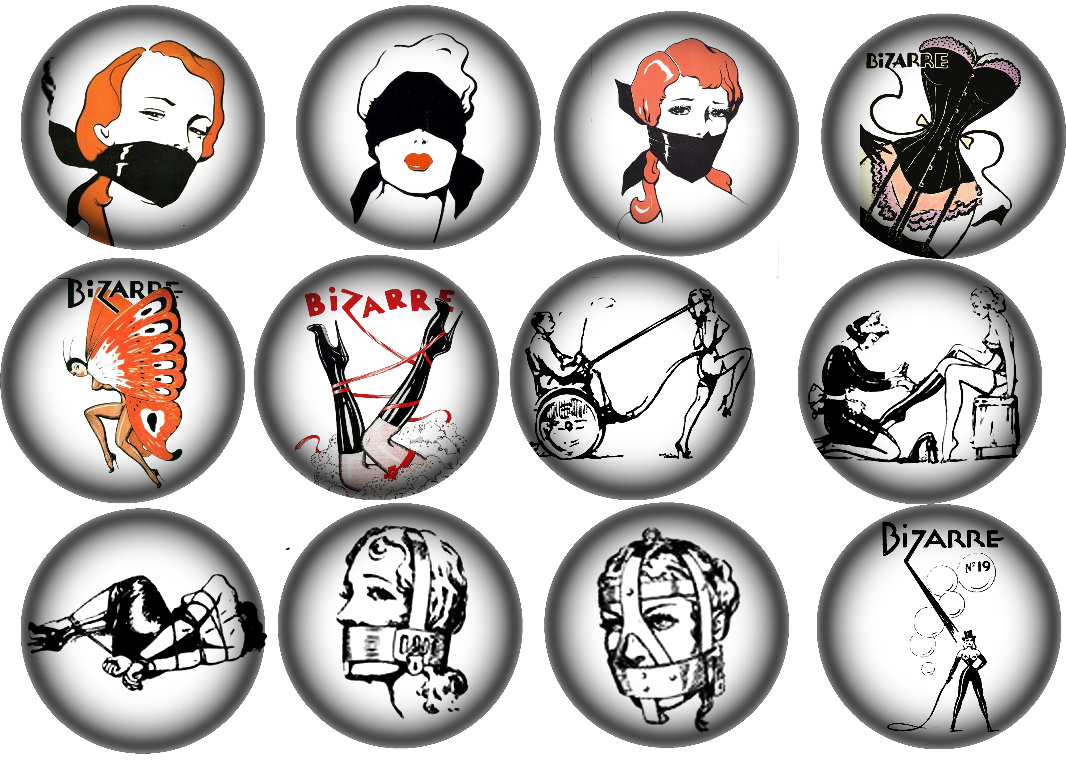 Bizzare Magazine Ornaments Png - John Willie Illustrations (3508x2480), Png Download