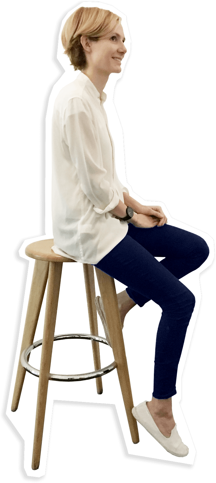 What I Offer - Sitting On Stool Png (800x1698), Png Download