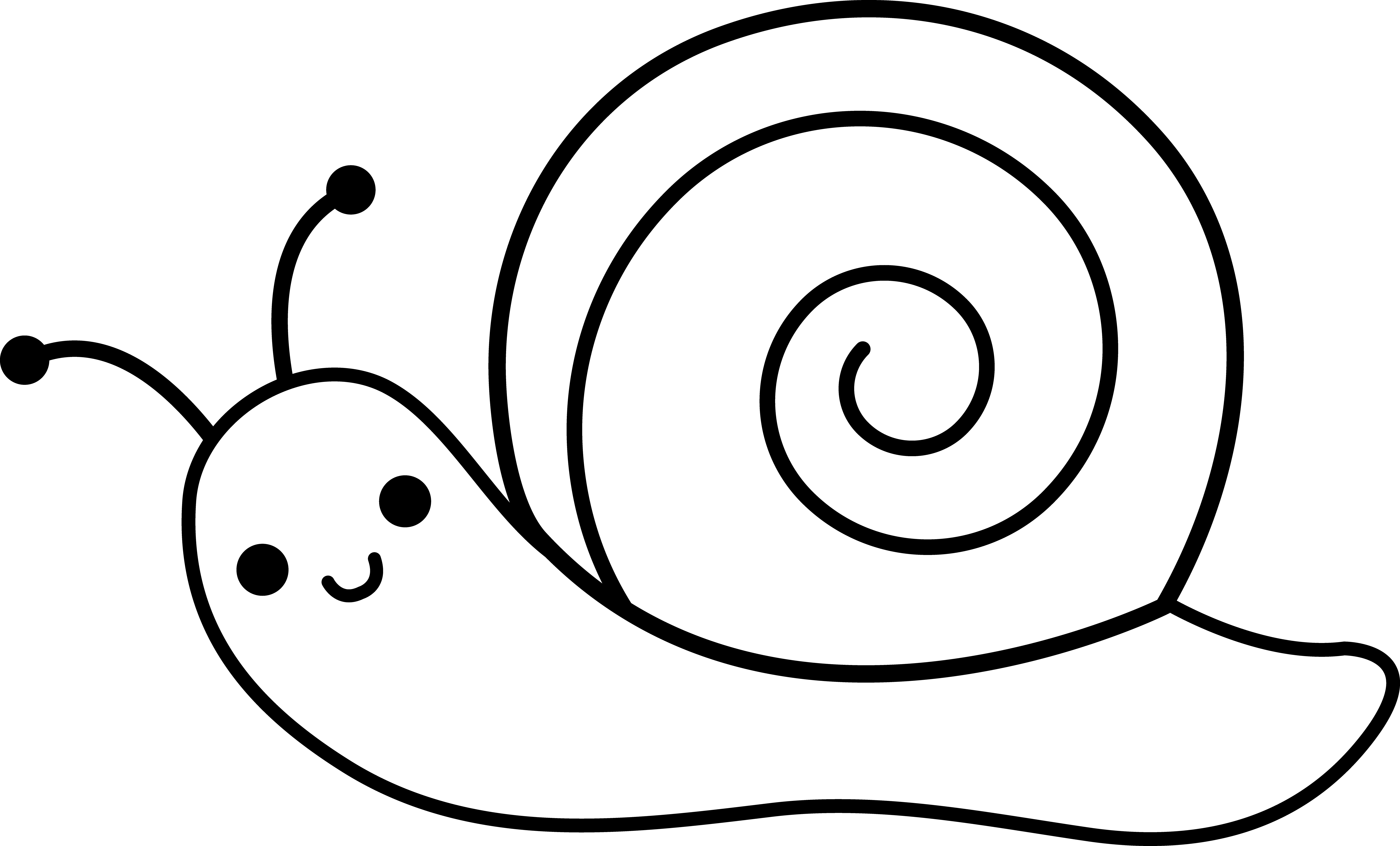 Pretty Clipart Snail - Simple Snail Clip Art (6728x4067), Png Download
