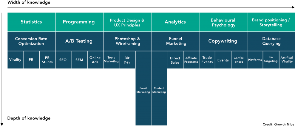 Growth Hacker, T-shaped Player, Growth Hacking, Copywriting, - T Shaped Growth Hacker (1024x461), Png Download