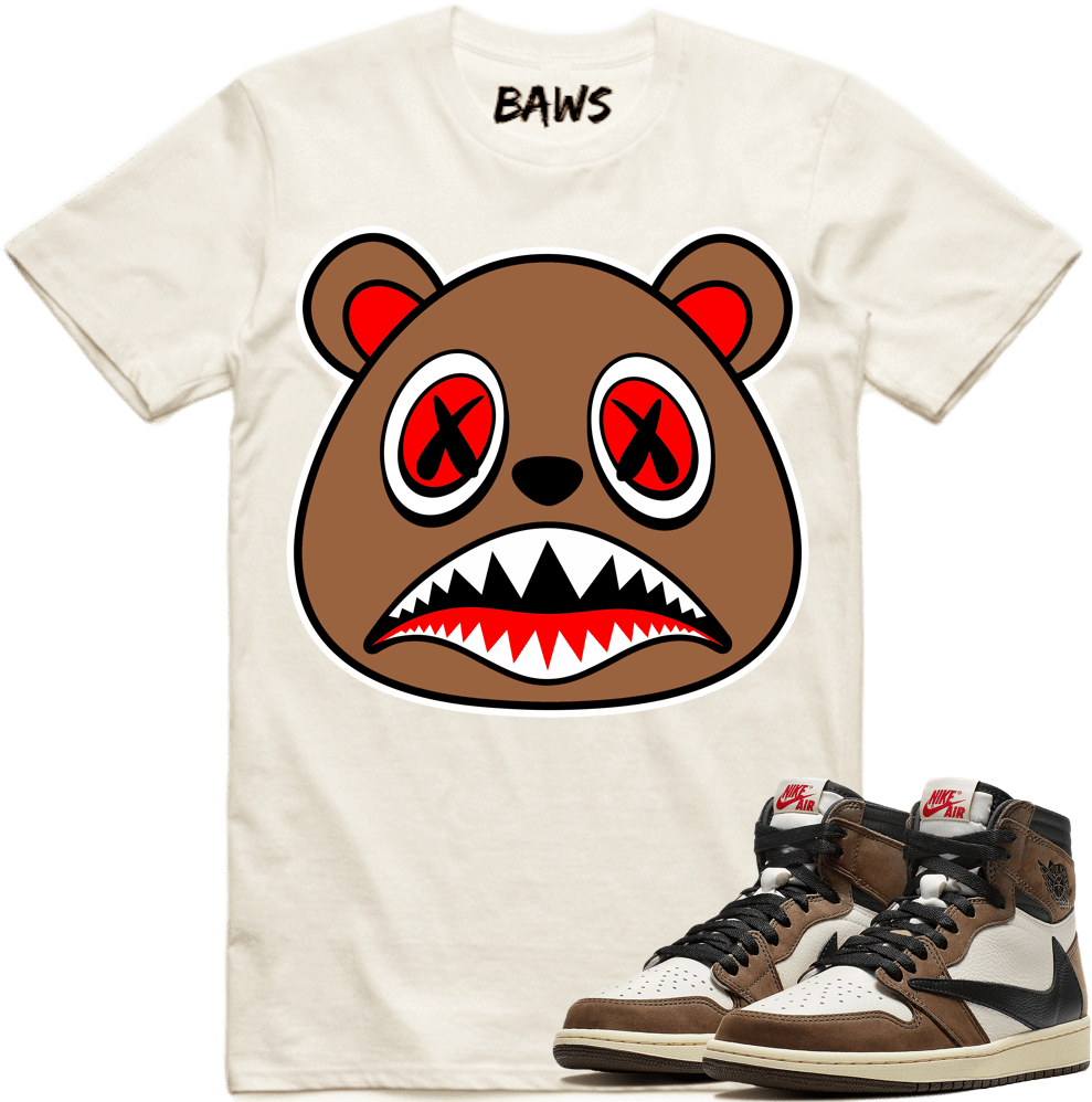 Cinnamon Baws Sneaker Tees Shirt - Travis Scott Air Jordan 1 (1000x1000), Png Download