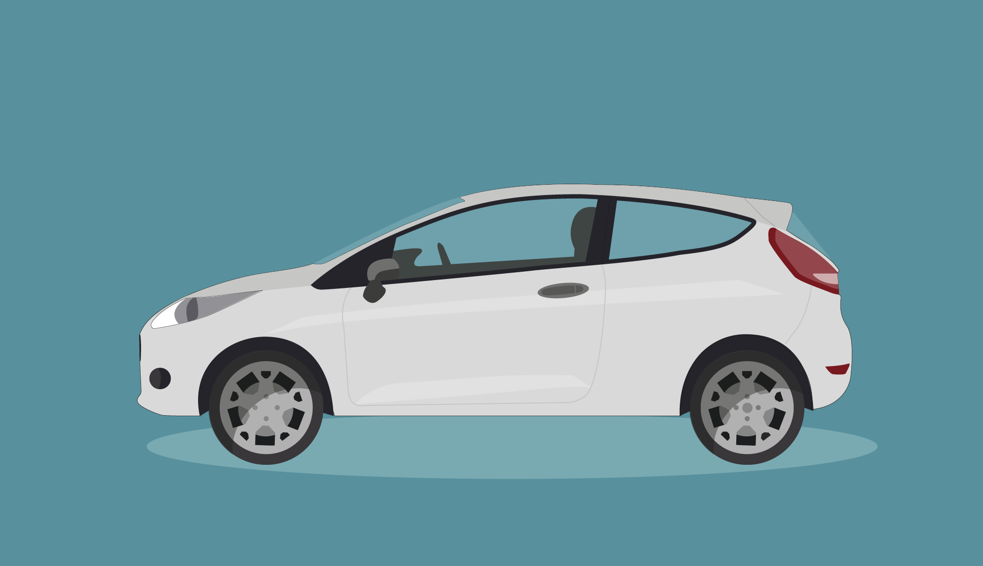 The Fiesta Zetec Is The Most Popular Car That Oodle - Hot Hatch (2000x1152), Png Download