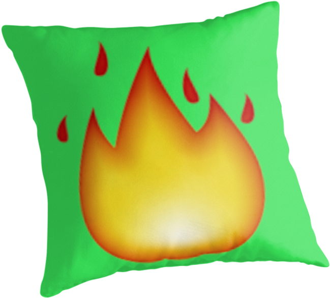 "flame Emoji" Throw Pillows Nojams Redbubble - Throw Pillow (875x875), Png Download