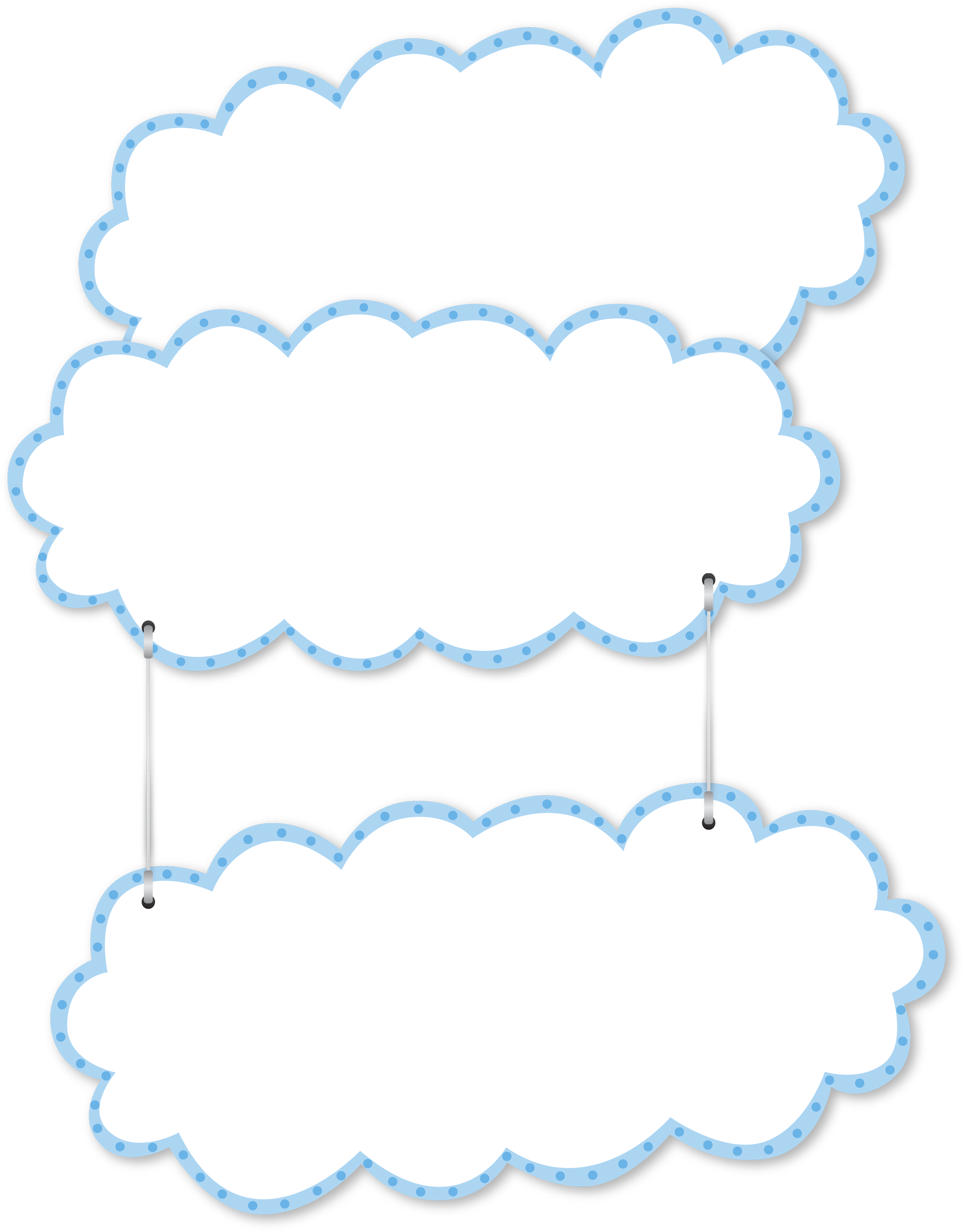 Blue Layout Wallpaper Cartoon Clouds Border Page Clipart - Portable Network Graphics (2423x3095), Png Download