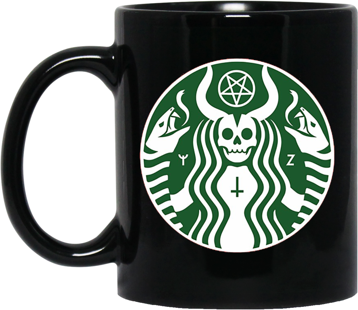 Starbucks Satan 804059552202 Black Mug 11oz - Starbucks New Logo 2011 (1155x1155), Png Download