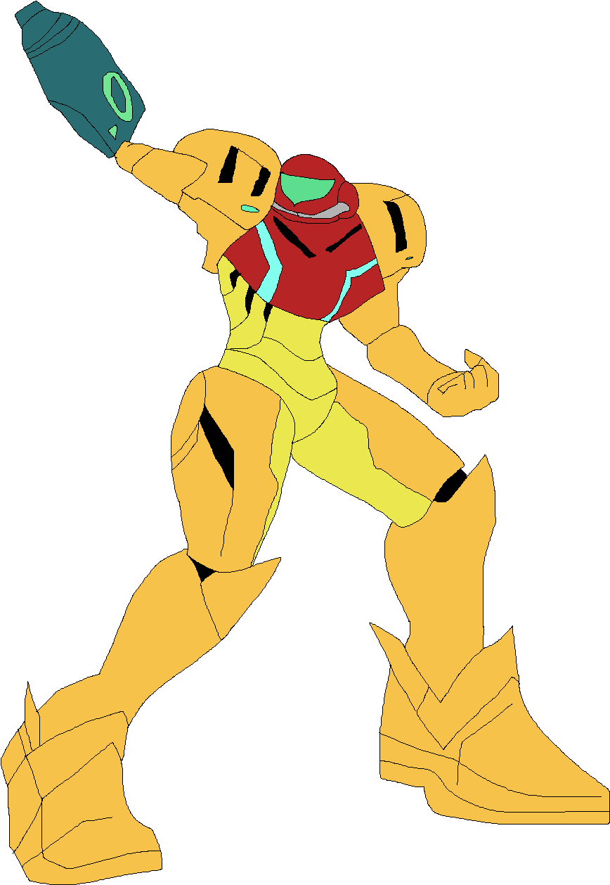 Samus Ssb18 - Cartoon (872x1272), Png Download