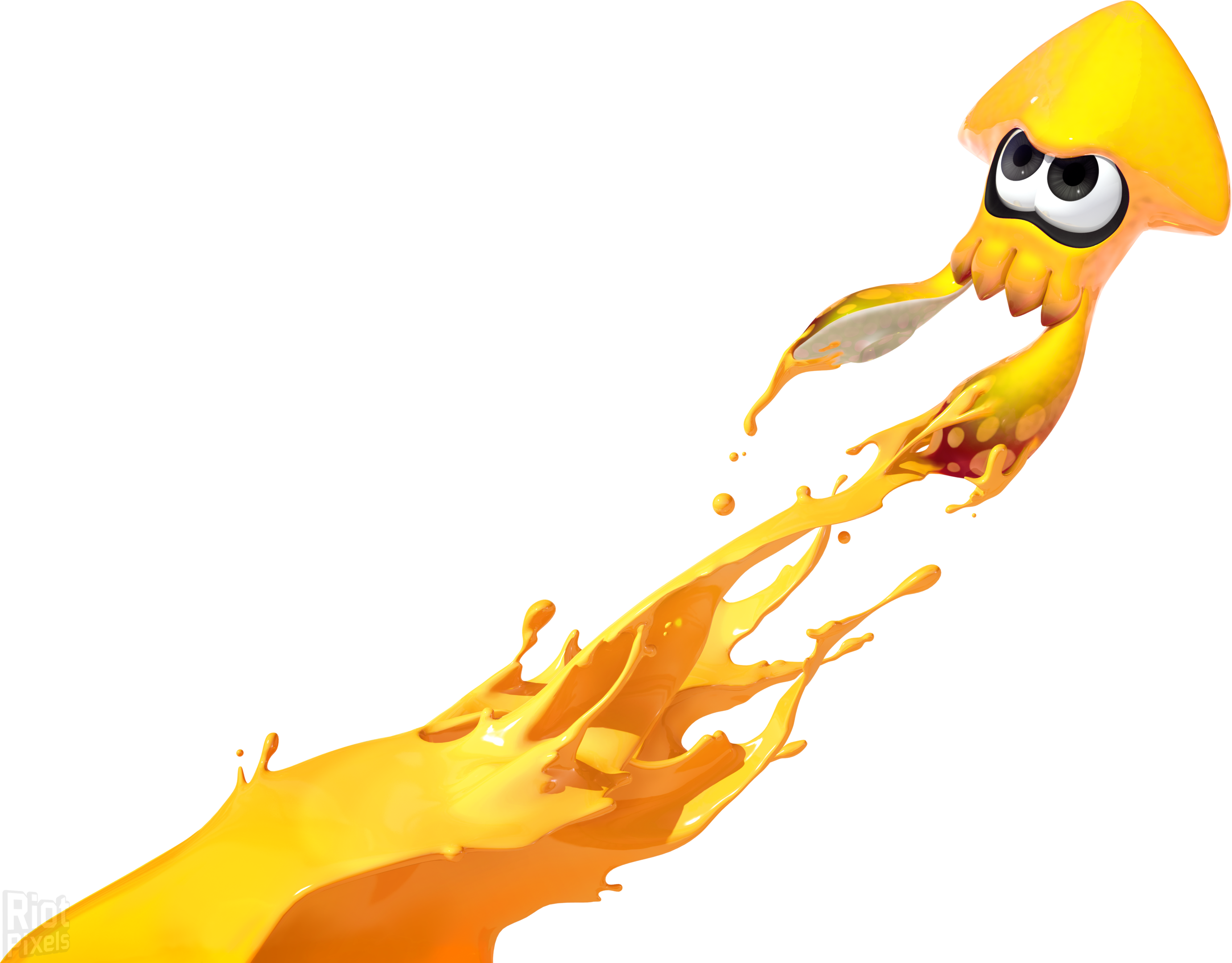 15 June - Orange Splatoon No Gun (2763x2160), Png Download