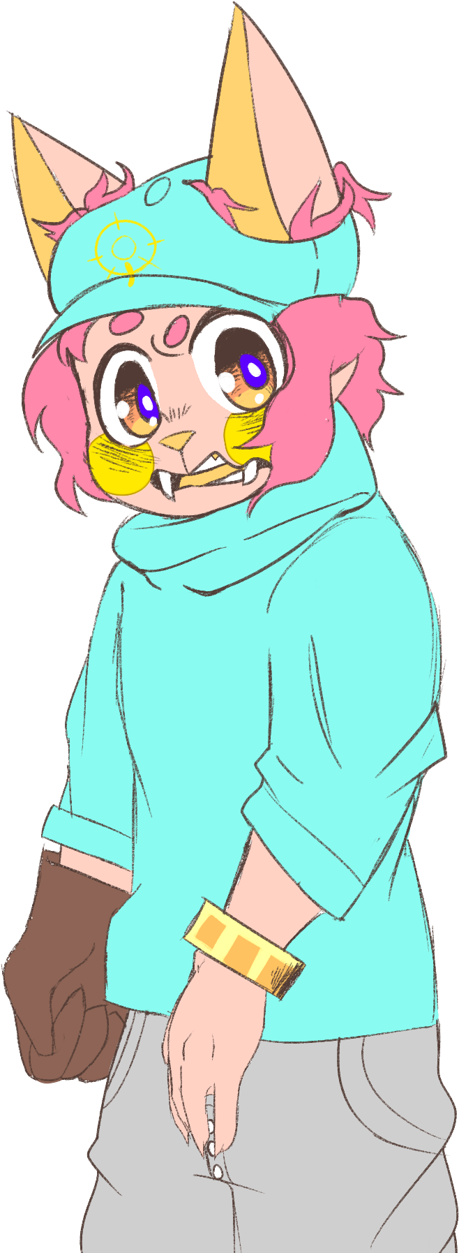 Wink - - Cartoon (1200x1800), Png Download