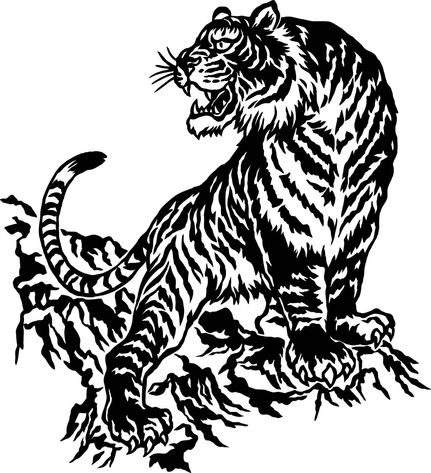 Tiger Png Effect - Japanese Tiger (1458x1600), Png Download
