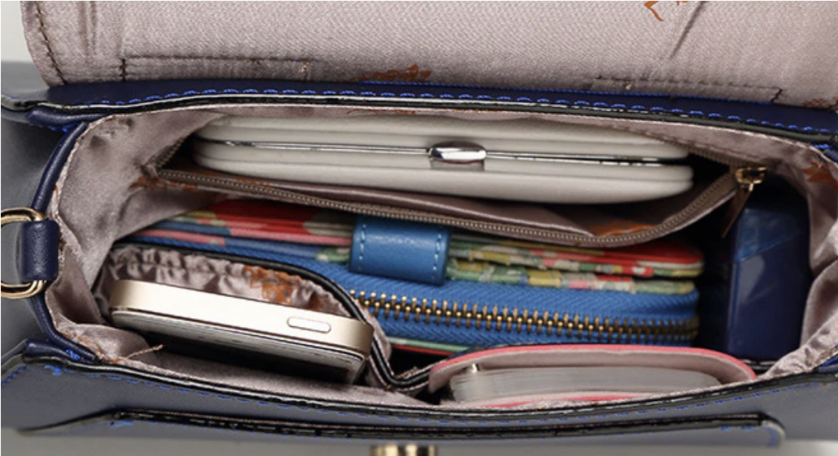 Womens Pu Leather Cat Ears Handbag With Jeweled Butterfly - Leather (1200x1200), Png Download