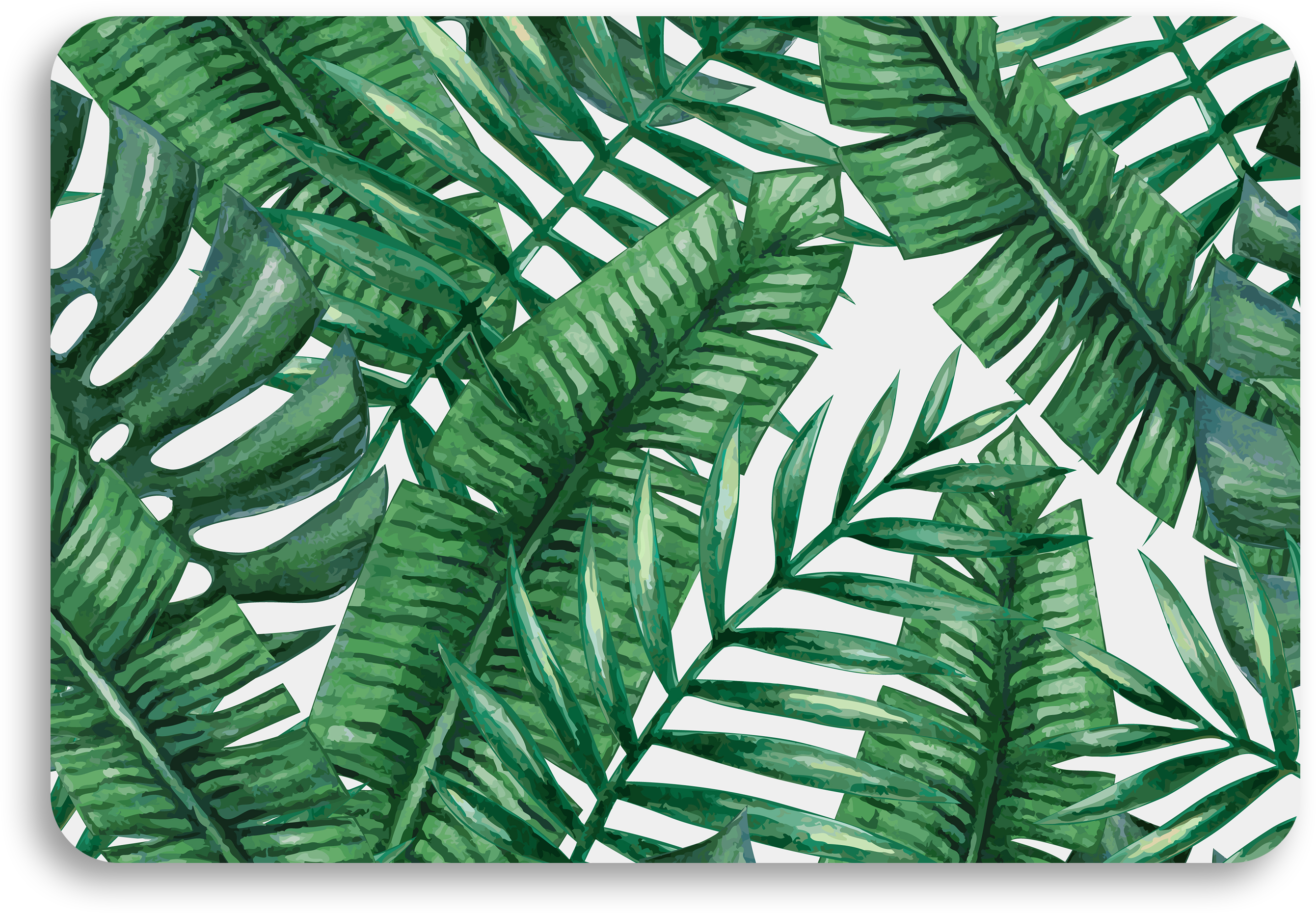 Tropical Leaves Universal Laptop Skin - Palmové Listy (3000x3000), Png Download