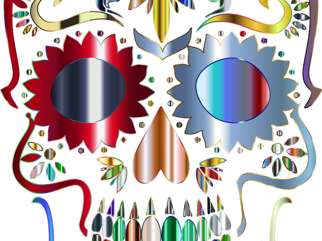 Sugar Skull Clipart Transparent Background - Sugar Skull Silhouette Png (640x480), Png Download