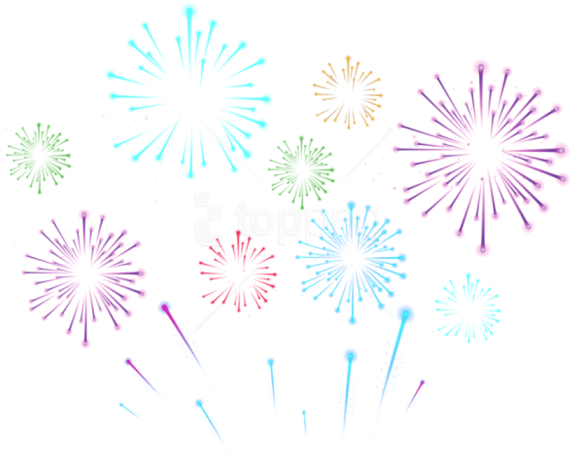 Free Png Fireworks Transparent Png - Transparent Background Fireworks Clipart (850x683), Png Download