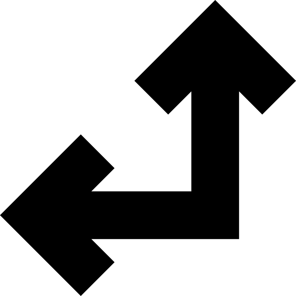 Two United Arrows In Straight Angle Pointing Left And - Flecha Izquierda Y Arriba (980x980), Png Download