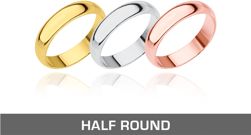 Ross Metals Mountings Half Round Wedding Bands 14k - Wedding Ring (800x565), Png Download