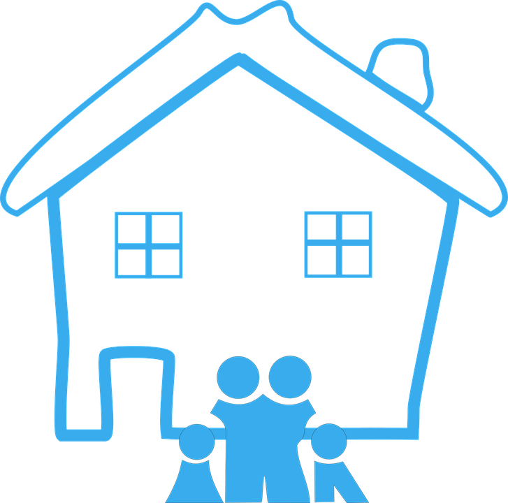 White House Clipart Family House - Family Home Clipart (727x720), Png Download
